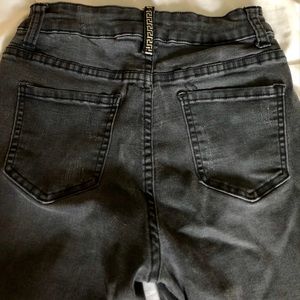 Black Fringe Skinny Jeans